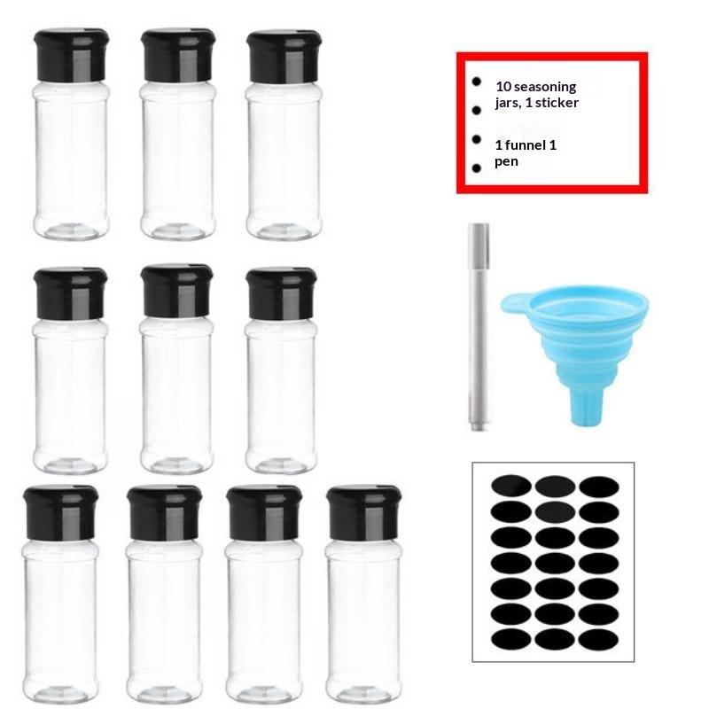5/10/15Pcs 100Ml Empty Jars Plastic Spice Bottles Set For Storing Barbecue Seasoning Salt Pepper With Spice Rack Holds