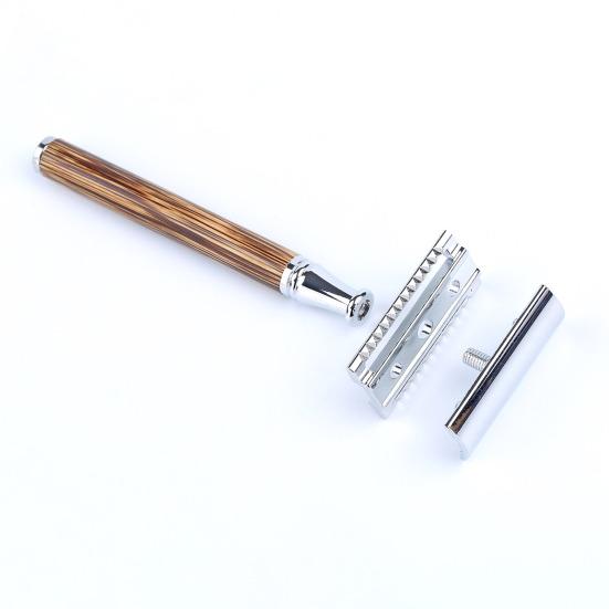 Yousheng Beard Razor Manual Ergonomics Handle Lightweight Reusable Bamboo Handle Eco-Friendly Double Edge Razor for Home Use