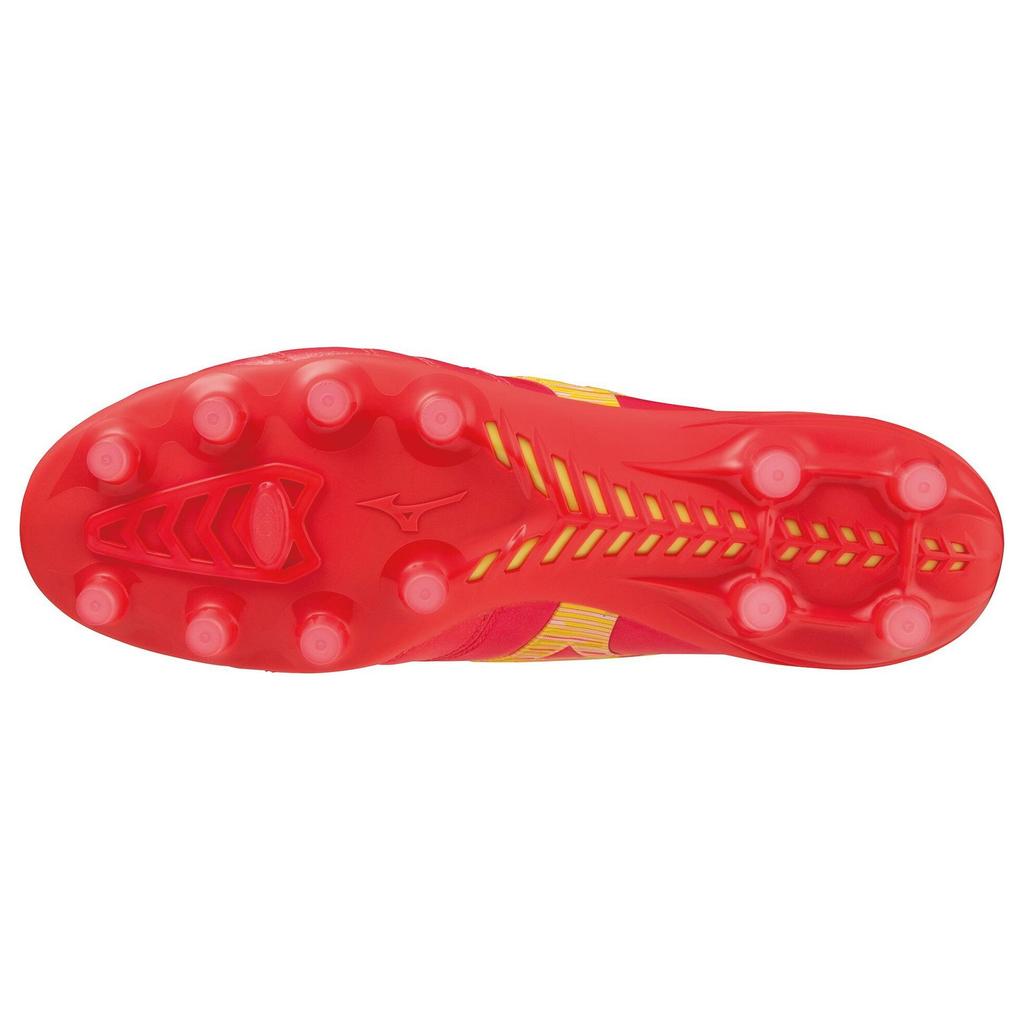 New Mizuno Morelia Neo FG Rubber Long Studs Cushioning Anti Slip And Wear Resistant Soccer Shoes Men's Red Yellow P1GA233064