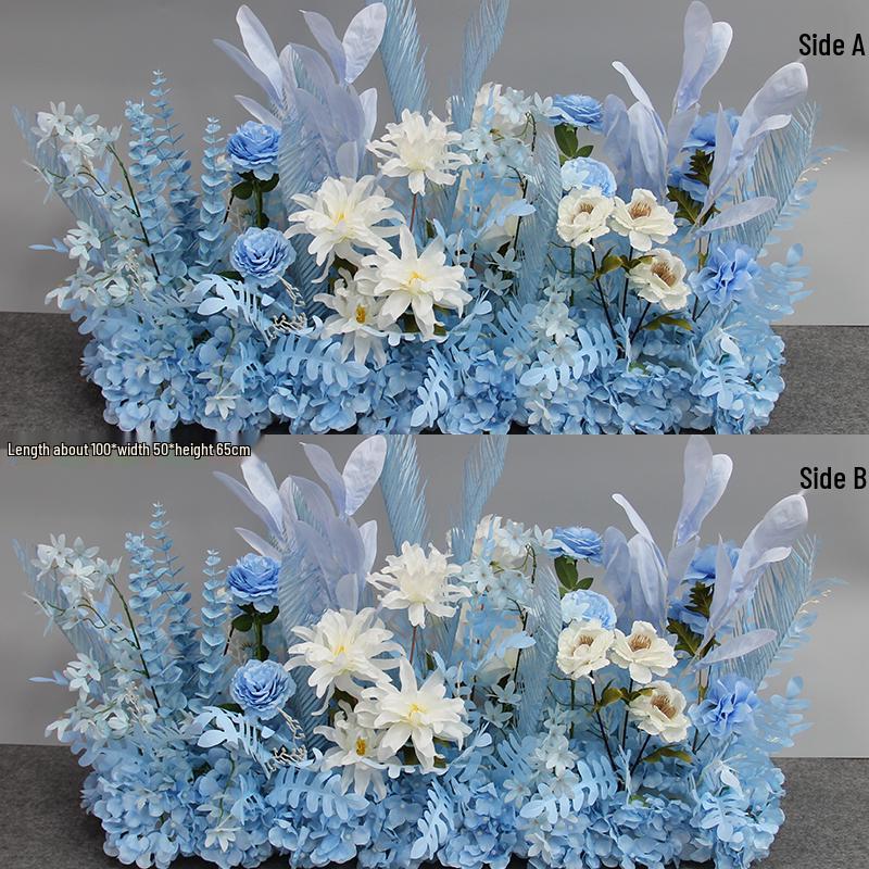 Wedding Aisle Blue Artificial Flower Row Decoration