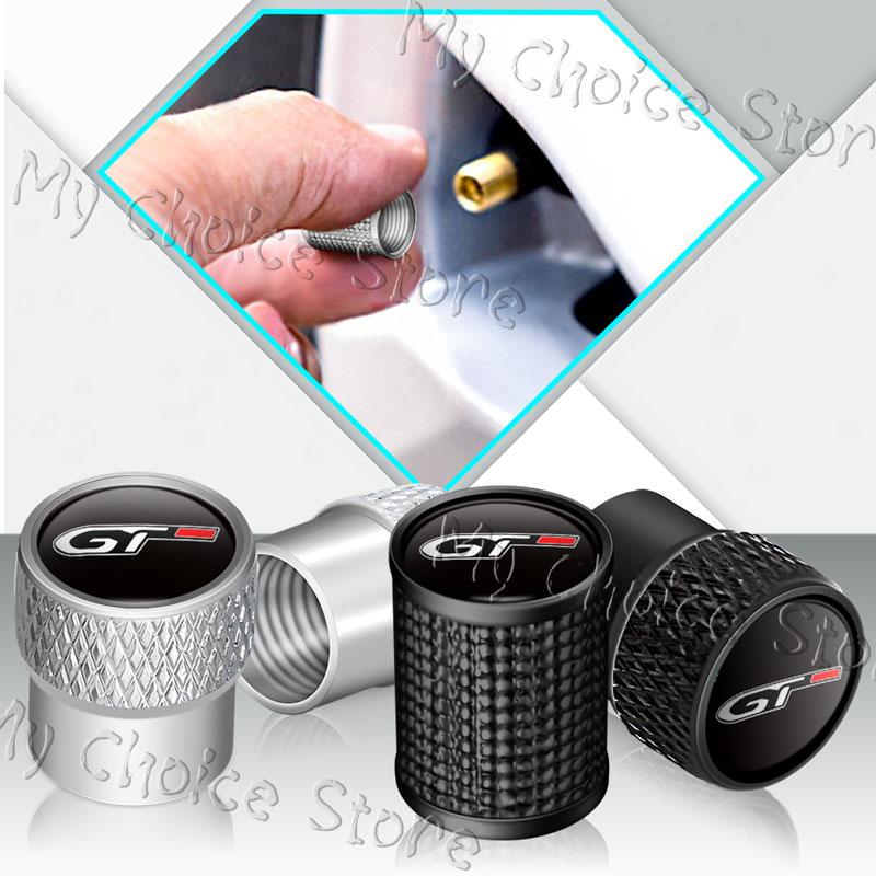 4Pcs/Set GT Logo Emblem Car Wheel Tire Valve Cap Tyre Rim Stem Airdust Waterproof Covers For n333 208 308 3008 301 508 GT RCZ 333n
