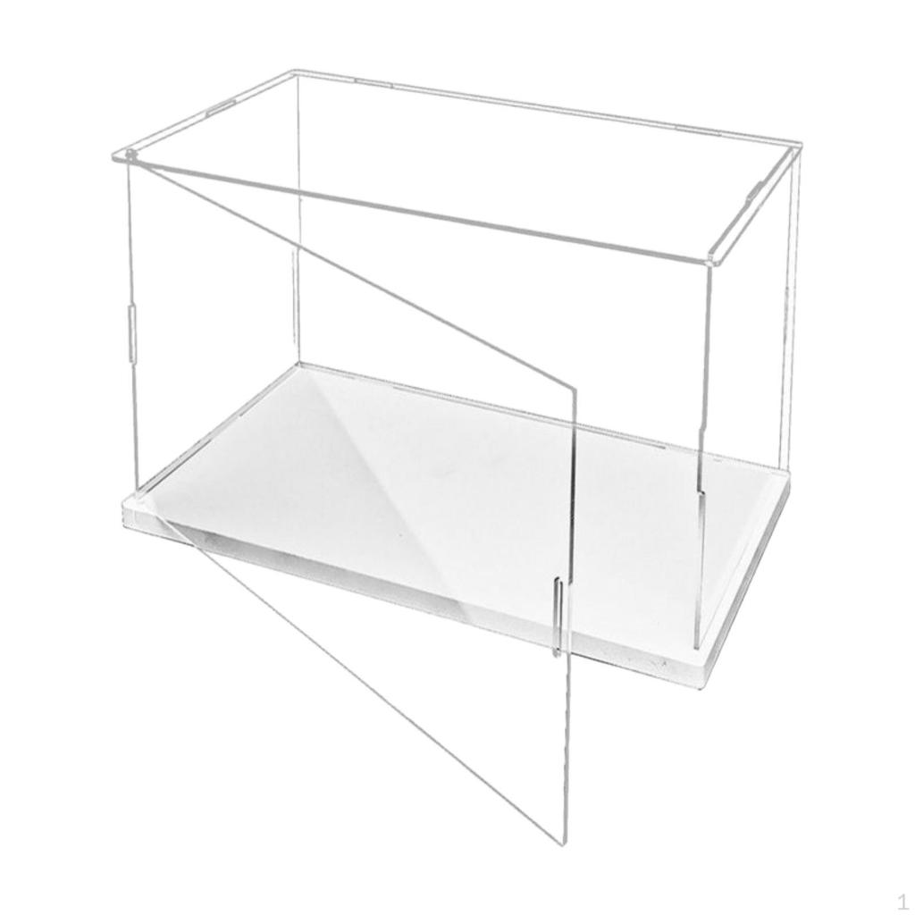 Clear Acrylic Display Case Dustproof Protective Showcase Practical Tabletop with Base Elegant