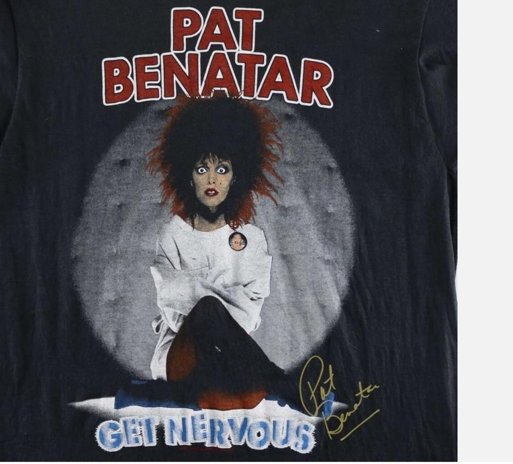 

Винтажная 1982 Pat Benatar Get Nervous Хлопок Хлопок Черная Полноразмерная Футболка 3XL