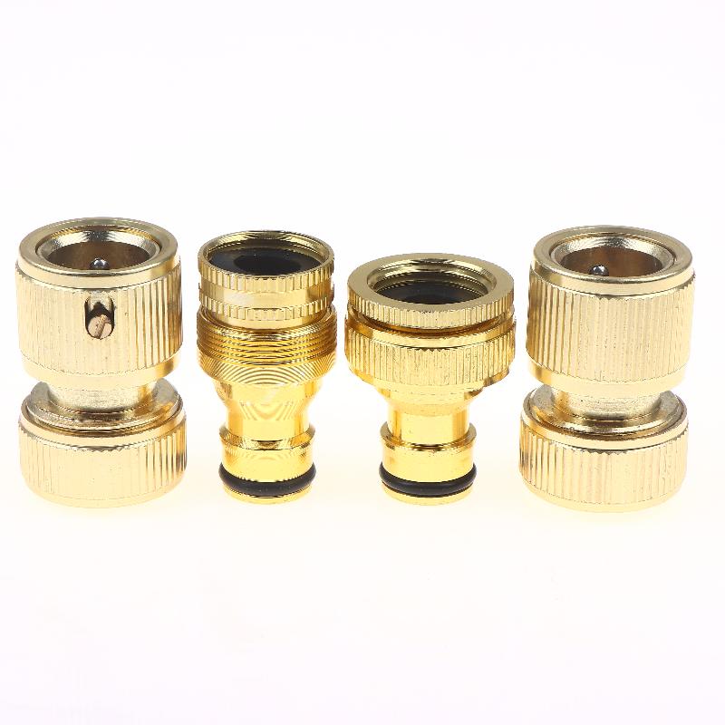 2Pcs Standard Aluminum Hose Connector Set - 4/6'' Tap Fitting Quick Connect For Garden Pipes Hose Connector