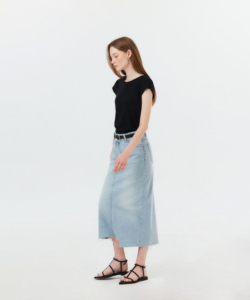 Potipo [W] Asymmetrical Cut Denim Skirt