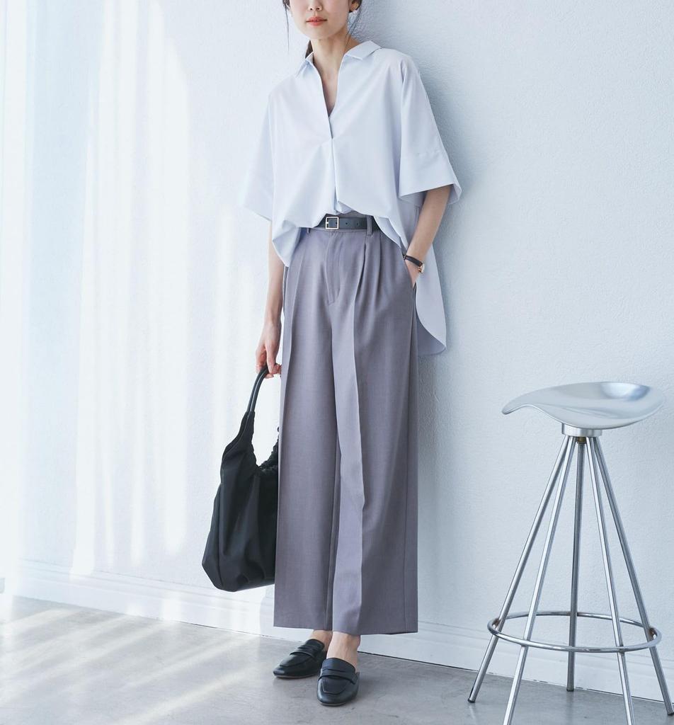 ROPE PICNIC Skipper Shirt UV Cool to the Easy Sax Women's Blouse, Protection, Touch, Care, (48)