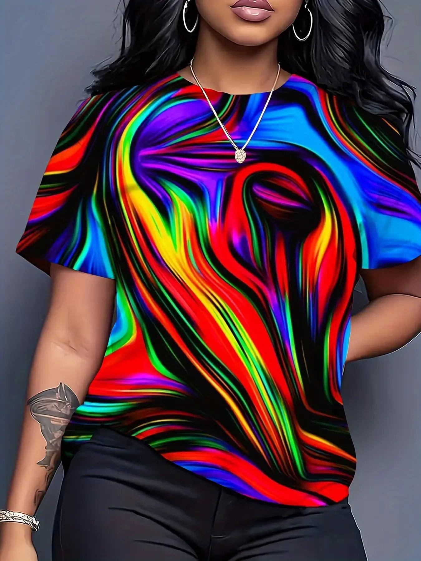 

Women s Modern Abstract Geometric T-Shirt - Bold Short Sleeve Crew Neck Blouse-Compatible Top Machine Washable Summer Casual Shirt Suitable for Offic S дубильная кора