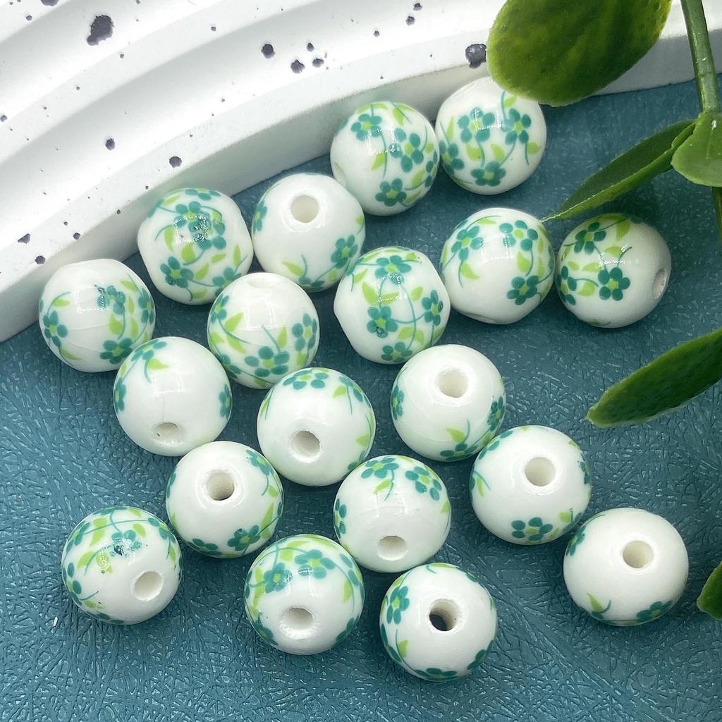 12mm Handmade Ceramic Round Beads for DIY Projects and Knot Decorations