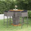 5 Pcs Garden Bar Set and Cushions Woven Resin