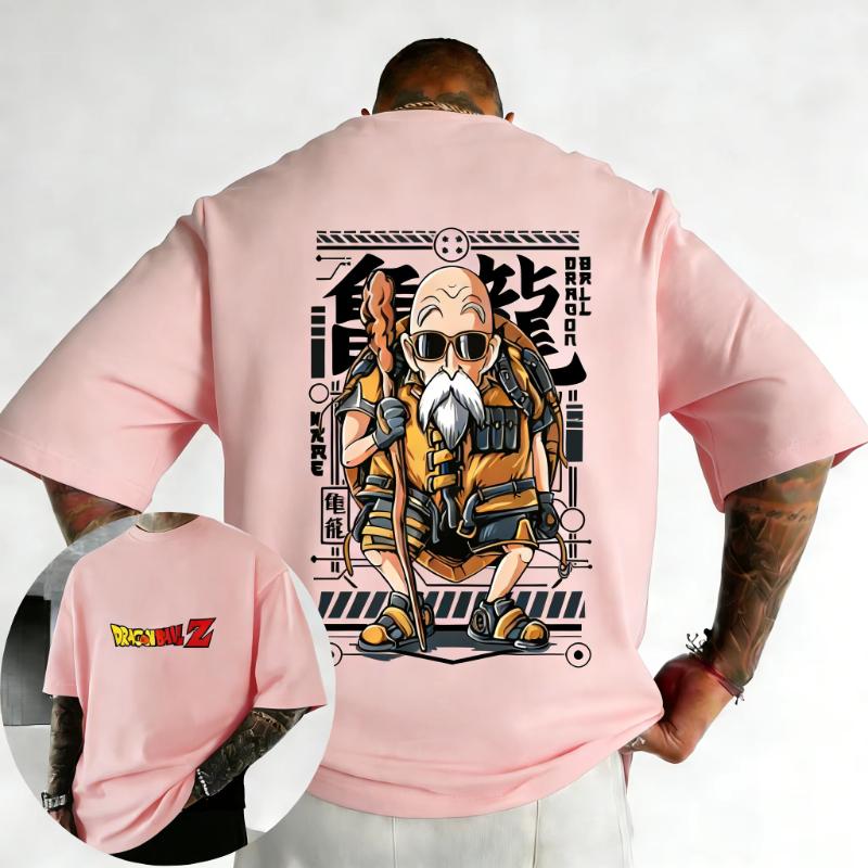 

Dragon Ball AnimeTshirt Summer New Master Roshi Printed Mens and Womens Harajuku Plus Size Loose Casual Parent Child Top S