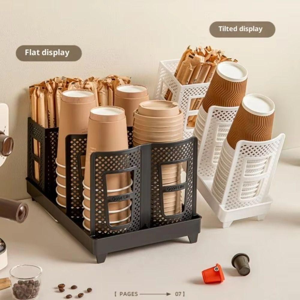 Multifunctional Disposable Cup Holder Single/Double Row Water Cup Organizer Countertop Organizer