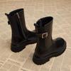 Mode Retro Zigarettenstiefel Damen Beliebte Herbst- und Winter Beliebte Kleine Kurze Stiefel Damen Ausländische Kleine Stiefeletten