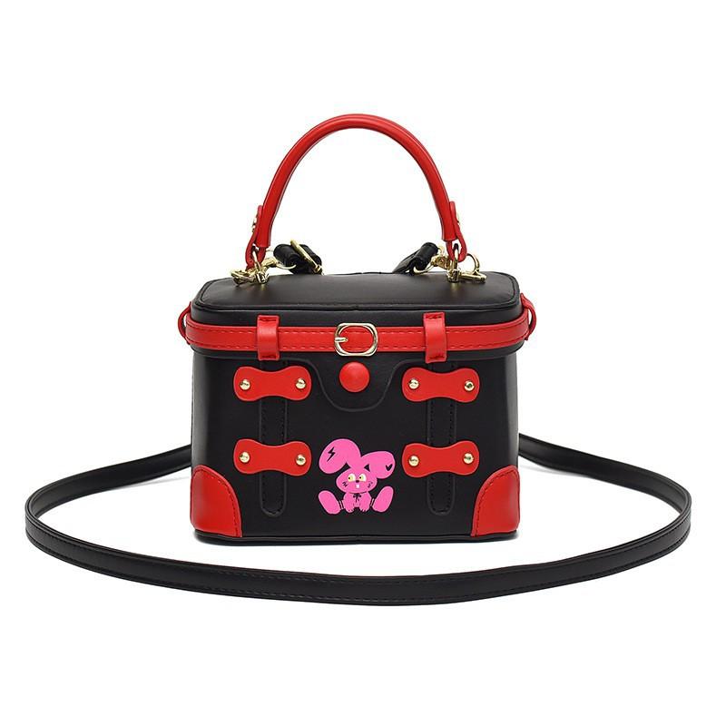 

Japanese Internet Celebrity Hot Girl Contrasting Color Suitcase Bag Niche Trendy Cool Out-of-street Handbag All-match One-shoulder Cross-body чёрный