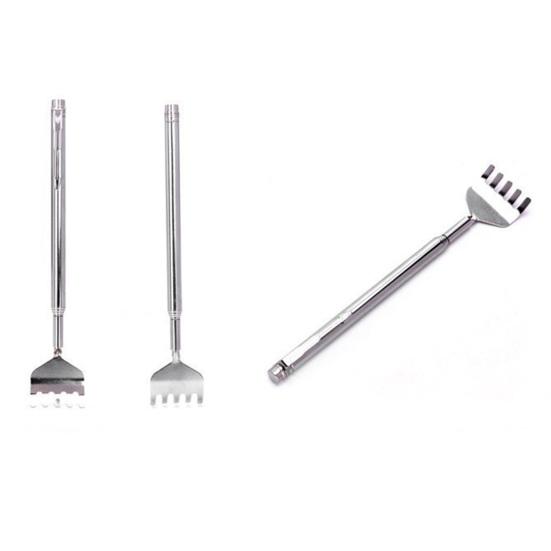 Stainless Steel Extendable Back Scratcher Portable Hard-to-Reach Areas Five-Teeth Telescoping Handle Back Scratcher Massager Tools