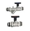 Double-Circuit PPR Ball Valve with Male/Female Threads, Double Union, Straight-Through, Buffer Tank, High Stem, Large Bore, Brass Valve
