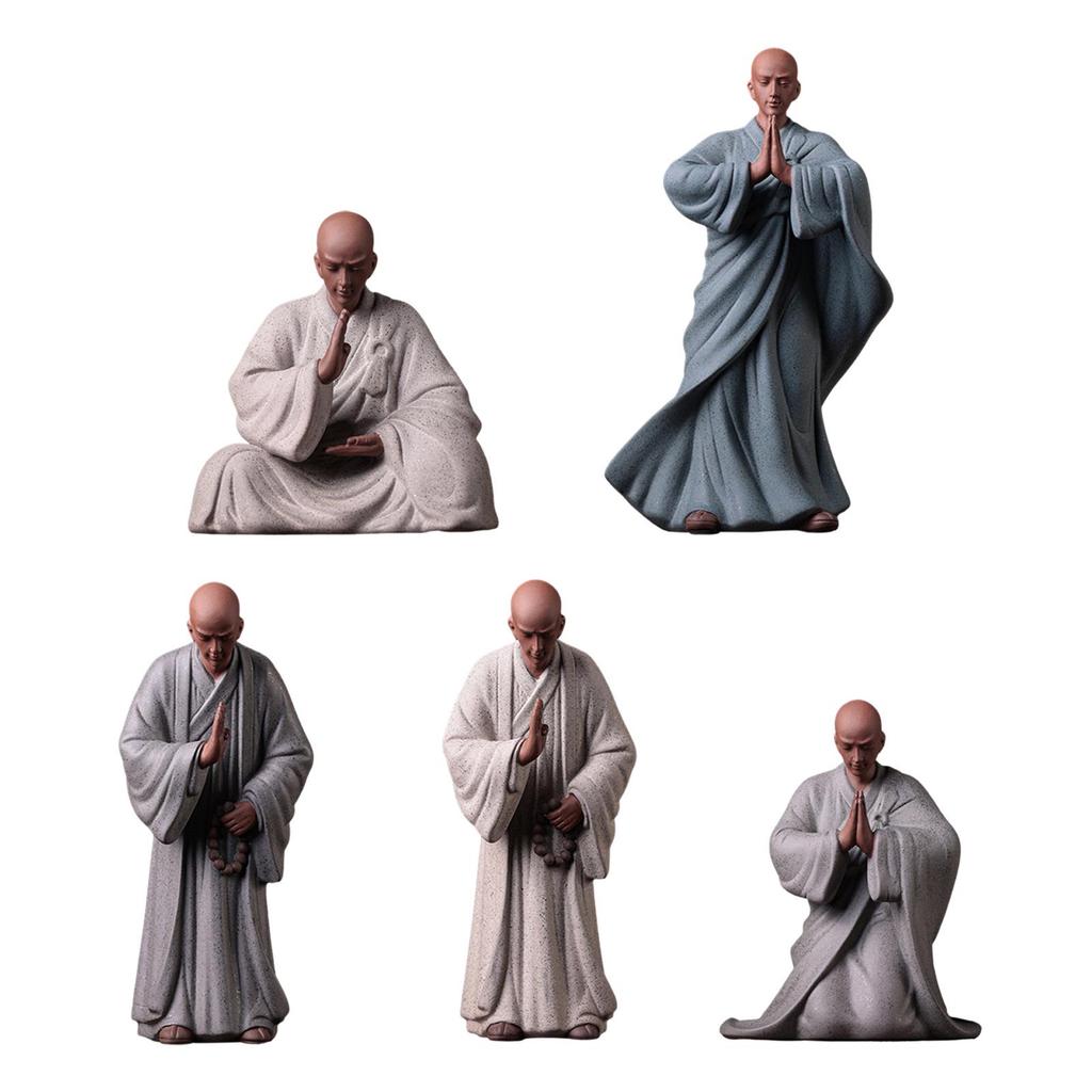 Keramik Mönch Figurinen Statue Handwerk für Haus Garten Bonsai Dekoration