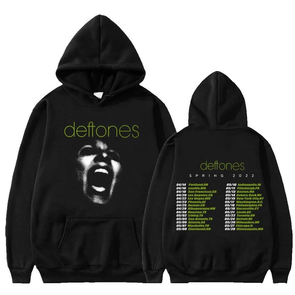 Mote Punk Metal Rock Band Deftones Hettegenser Blomster Burst Print Sweatshirt Unisex kvinner Vintage Casual Pullover Streetwear Par