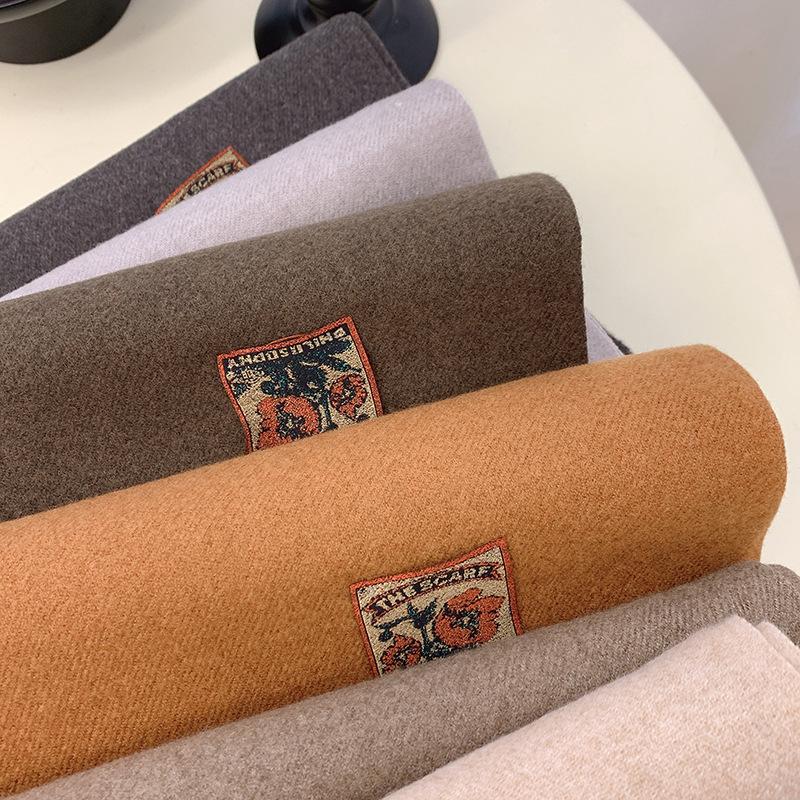 Autumn and Winter Warm Scarf for Women Korean Versatile Single Color Shawl Soft Solid Color Anti Cold Scarf