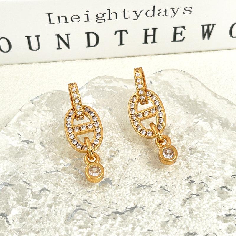 Manufacturer S Supply Is Full Of Diamond Pig Nose Temperament Advanced Sense Earrings Female Spot