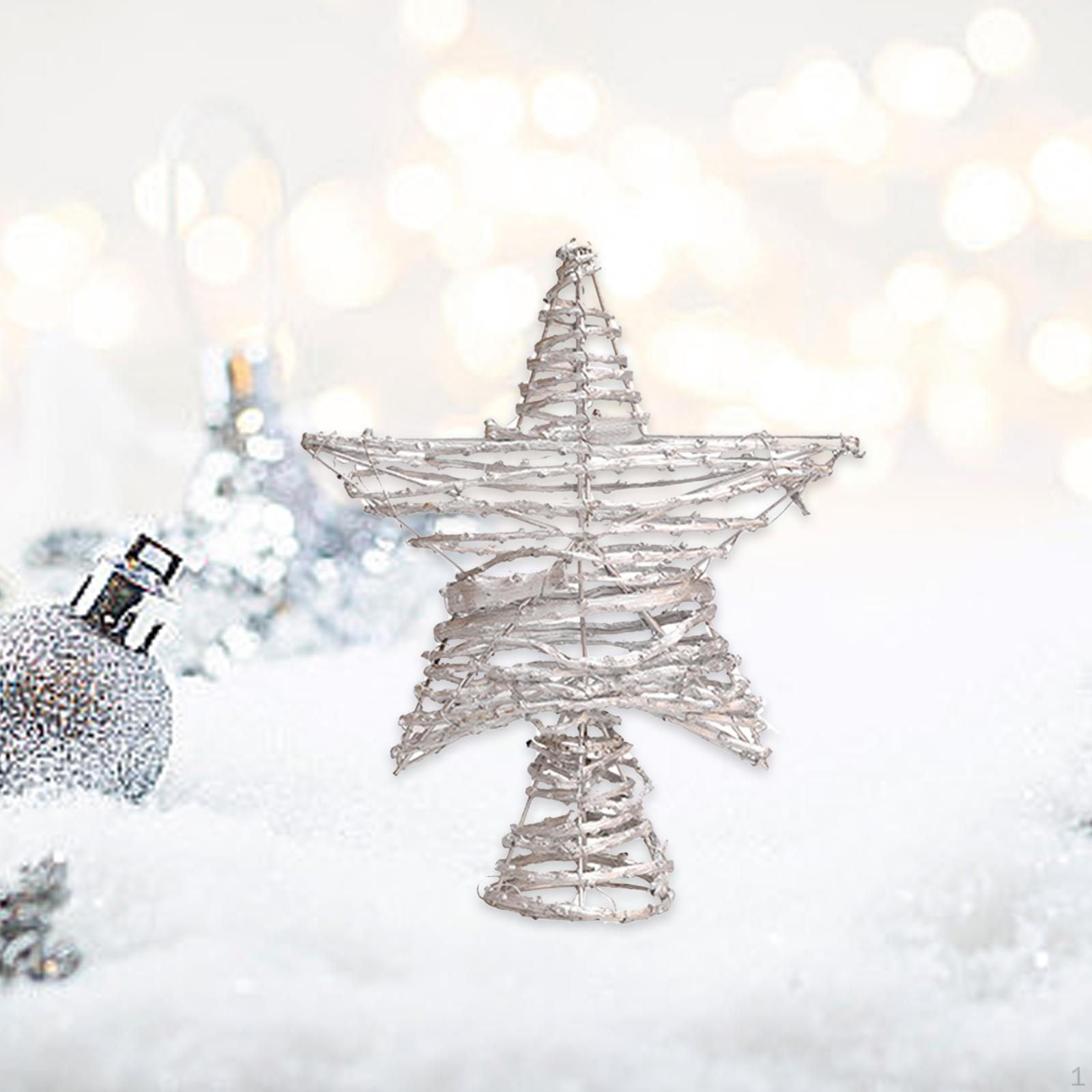 

Звезда на верхушку рождественской елки, звезда на верхушку рождественской елки, железное и ротанговое рождественское украшение для бара для вечеринок, серебряный