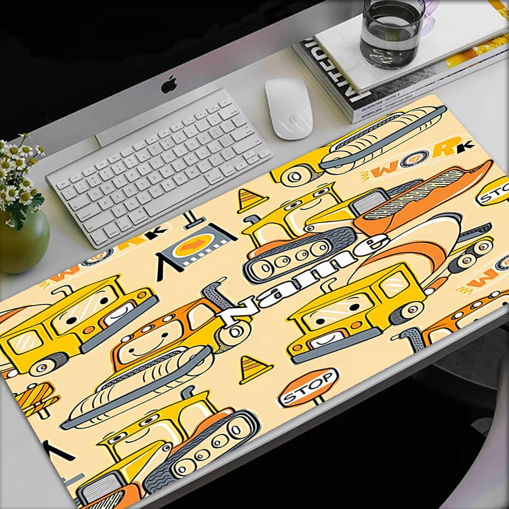 Custom Name excavator Theme Mouse Pad, Non Slip Rubber Base, Multifunctional Office & Home Decor, Perfect for Workspace Personalization.
