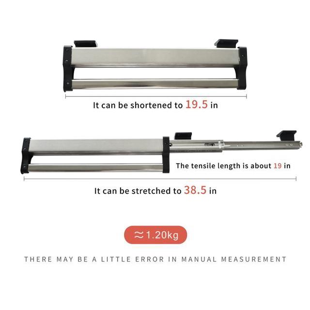 Heavy Duty Pull-Out Closet Valet Rod Adjustable Wardrobe Clothing Rail Top Mount Wardrobe Hanger Rack Bar Ball Bearing Slide