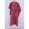 Women Cotton Pink Summer Sleepwear Beach Cover up Mukat Print Long Caftan Dress CKFTN-SCRN-FULL-BUYIT-122