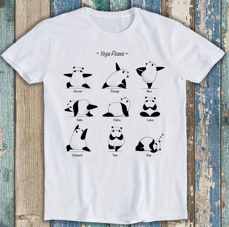 Panda Striking Different Yoga Poses Best Seller Funny Gift Tee T Shirt M1658