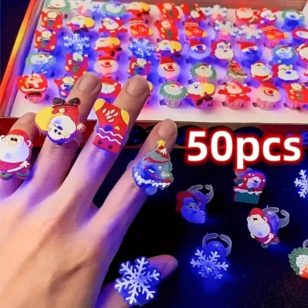 

50 детских колец на Хэллоуин, светодиодные мигающие кольца, светящиеся кольца, светящиеся игрушки, товары для карнавальной вечеринки на Хэллоуин, светящиеся игрушки, су