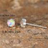 Cute Female Blue Crystal White Green Fire Opal Stone Stud Earrings Silver Color Wedding Jewelry For Women