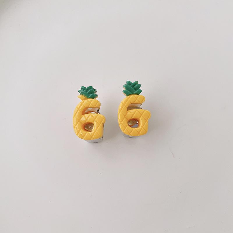 Cercei cu agrafă prințesă de desene animate creative cu fructe și animale - drăguți, colorați, nu necesită piercing