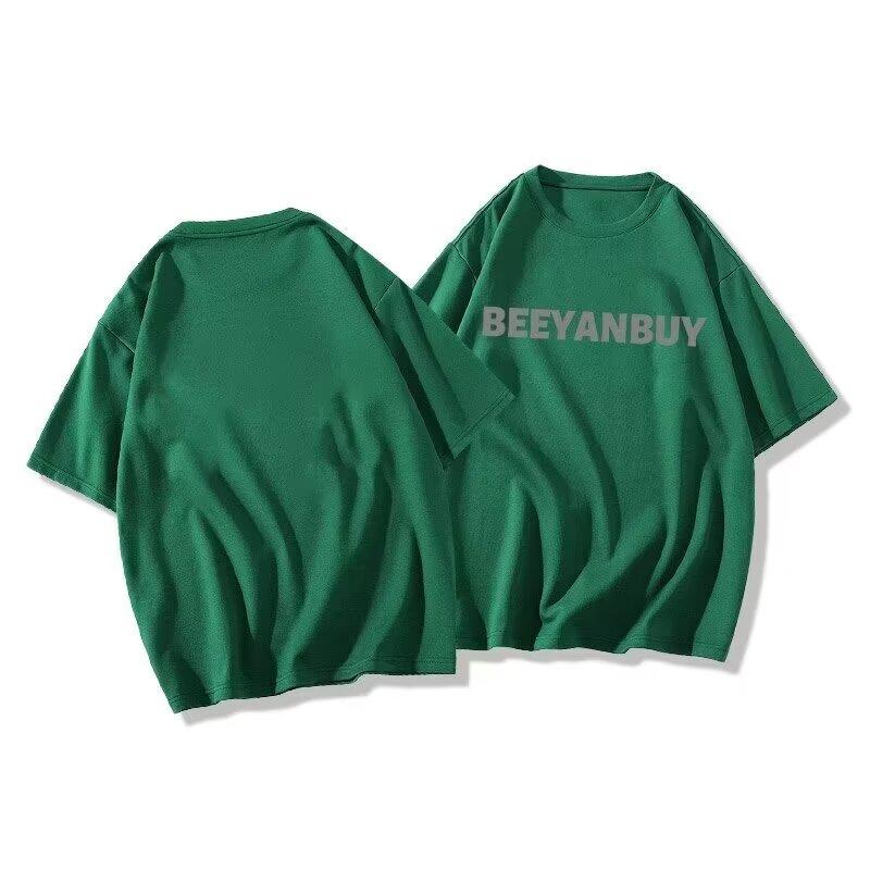 

Мужская модная футболка с круглым вырезом и короткими рукавами с принтом для лета, свободный повседневный топ 5XL темно-зеленого