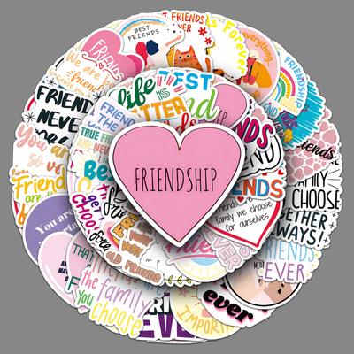 51 Friendship Graffiti Stickers Personality Friends Are Very Important English Sentences Decorate Mobile Phone Case Water Cup Stickers