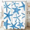 Blue Starfish Shower Curtain Decorative Bathroom Waterproof Fabric Print