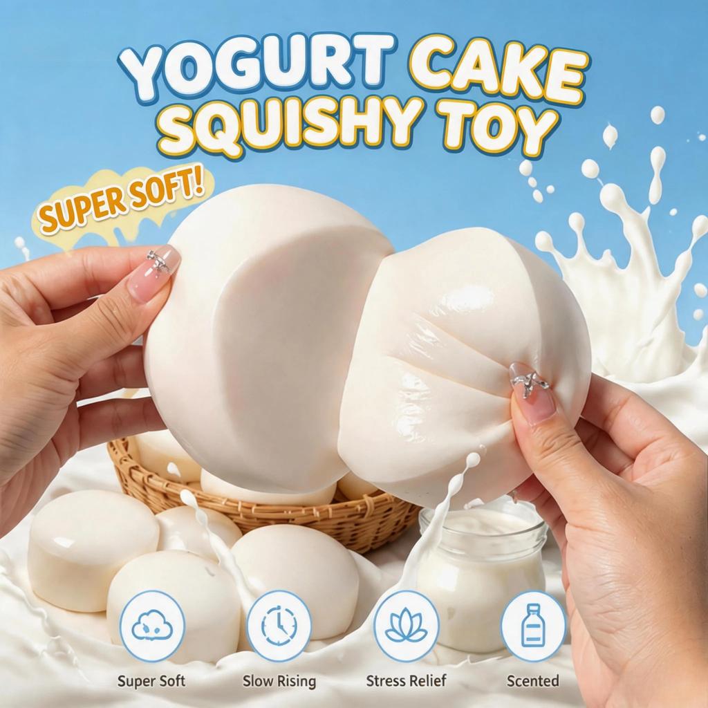 Taba Squishy Yogurt Cake: Maltose Texture Slow Rebound Bread Squeeze Toy, Aesthetic Sensory Office Fidget Ornament