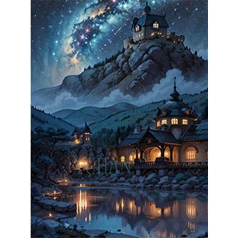 DIY Diamond Painting Castle Cross Stitch Kit Mosaic Art Diamond Painting Full Circle/Square Diamond Home Decoration
