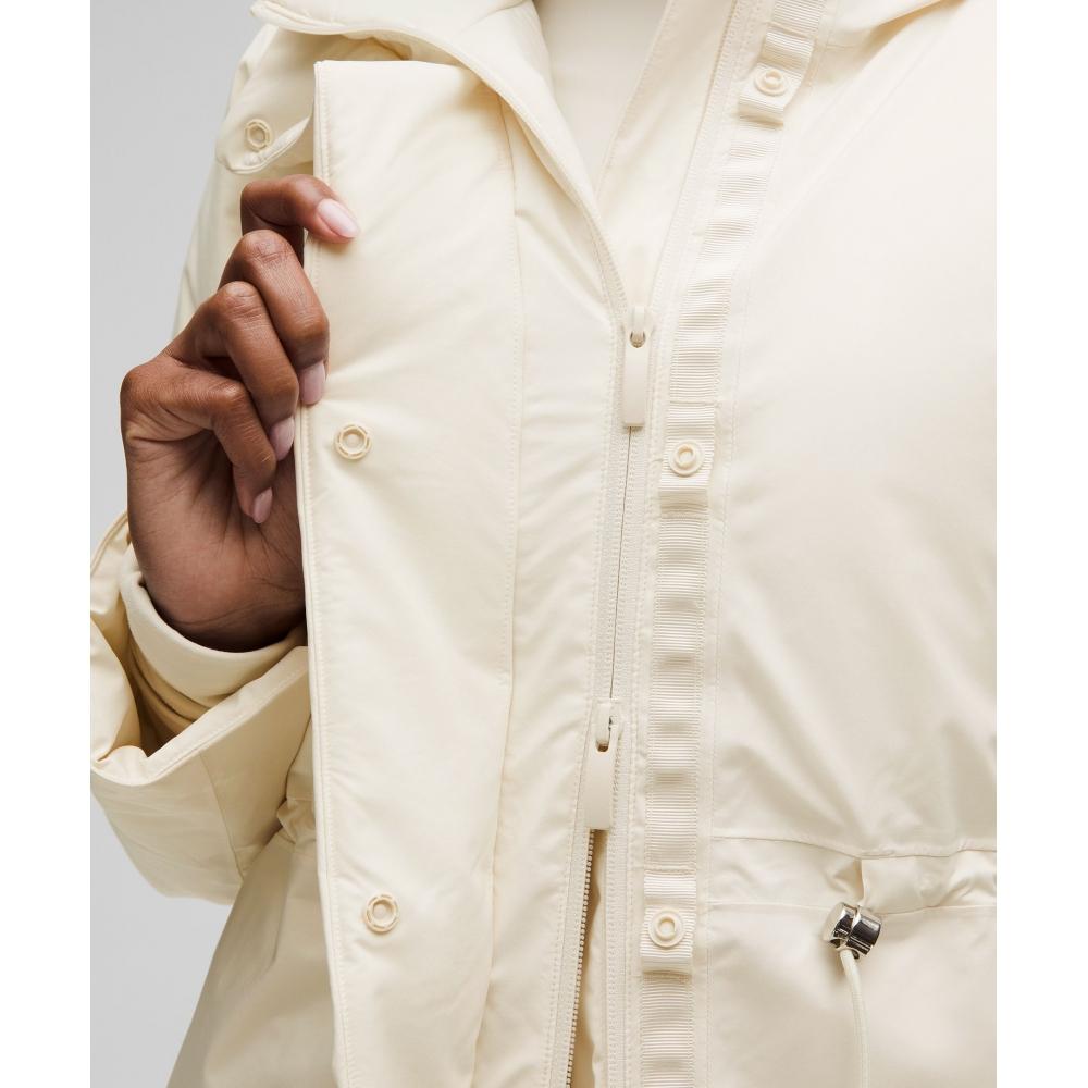 Lululemon Waterproof Insulated Cinch Waist Parka Light Ivory