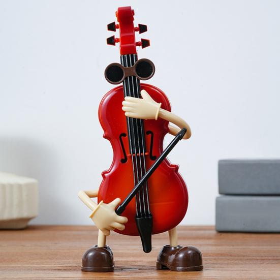 Swing Cartoon Cello Music Box Classic Melody Automatic Shaking Guitar Wind-up Musical Box Home Office Bedroom Desktop Decoration Ornament