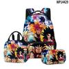 3D Animation Wukong Dragon Ball Super Student School Bag Backpack Lunch Bag Pencil Bag Three-Piece Set
