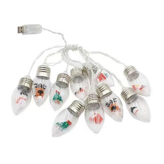 Christmas Snow String Lights LED Colored Snow Bulbs Decorations for Home