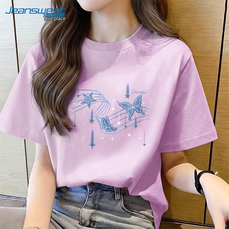 Jeanswest Women s Cotton Trendy Short-Sleeve T-Shirt S