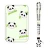 New Panda Printing Plastic Card Holder with Long Lanyard Slide Card Case ID Card Protective Cover