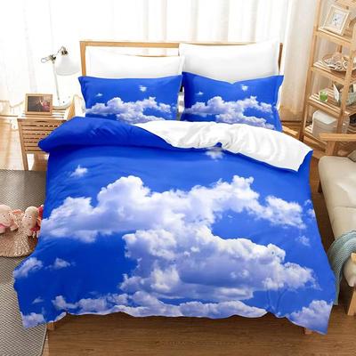 Ciel bleu et nuages blancs littéraire et artistique petit frais literie 3 pièces maison quatre saisons universel drap de lit 3 pièces doux pour la peau