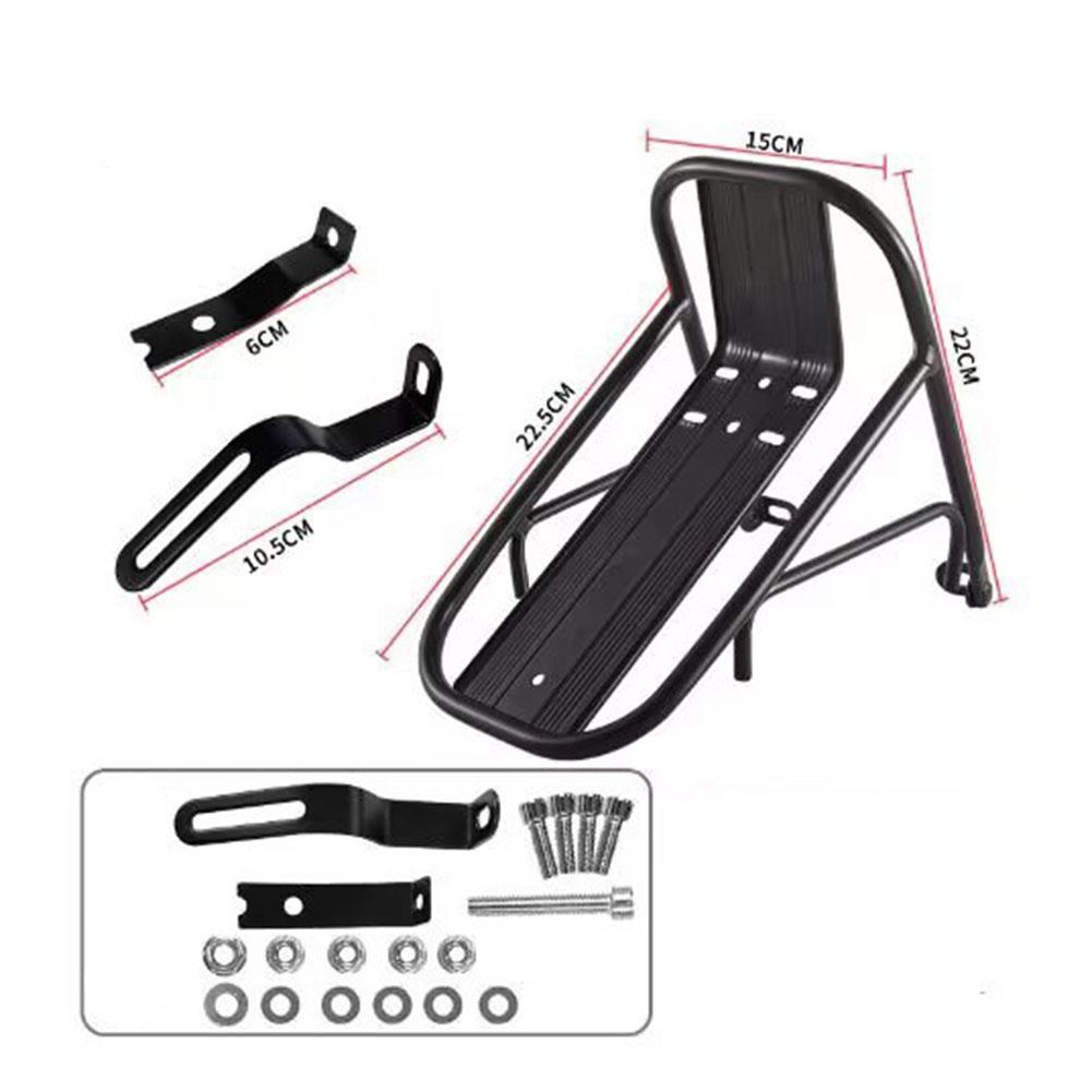 Portacargas delantero para bicicleta de montaña Soporte de cesta Aleación de aluminio Soporte de carga para horquilla delantera para ciclismo Equipo de bicicleta