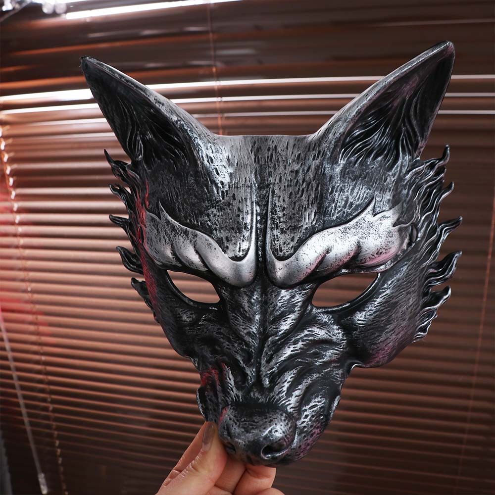 Wolf Halloween Mask Half Face Cosplay Mask Retro Masquerade Mask  Makeup
