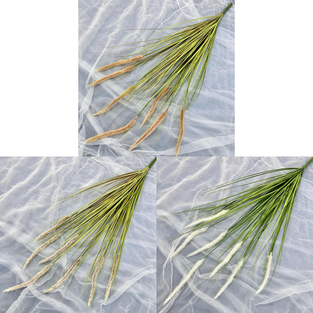 Artificial Green Plant 7head Dogtail Grass For Home Garden Decor And Event Photography