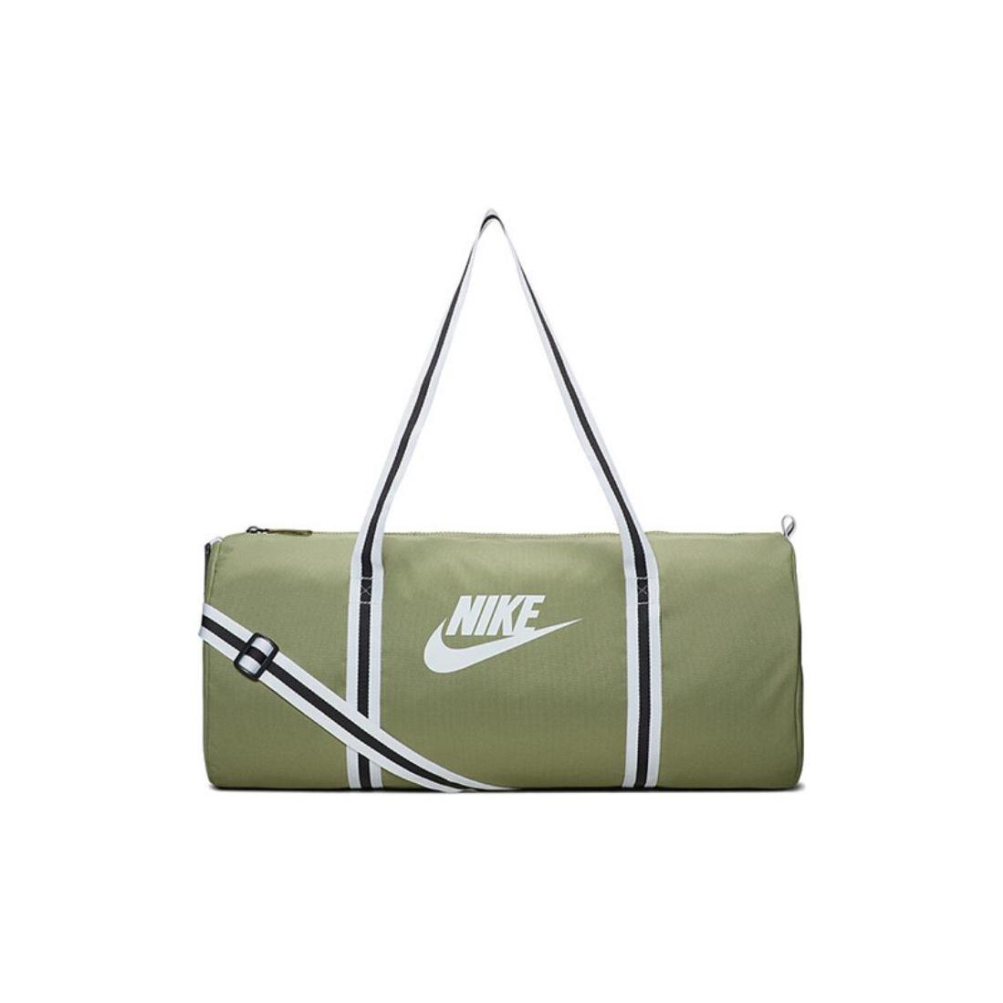 Nike Heritage Casual Fitness Zipper Tote Bag Unisex Bags Gray Olive-Green BA6147-310 Gray Olive Green