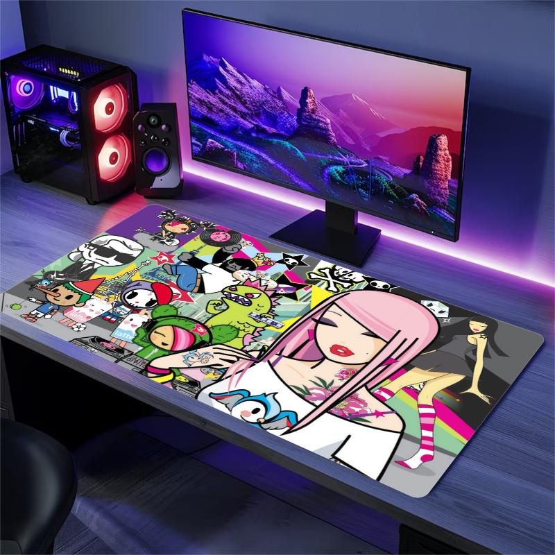 Tokidoki Color Mouse Pad Large Gaming Table Cushion Non-slip Laptop Tablet Big Mousepad XXL Mat Mini PC Playmat With Lock edge