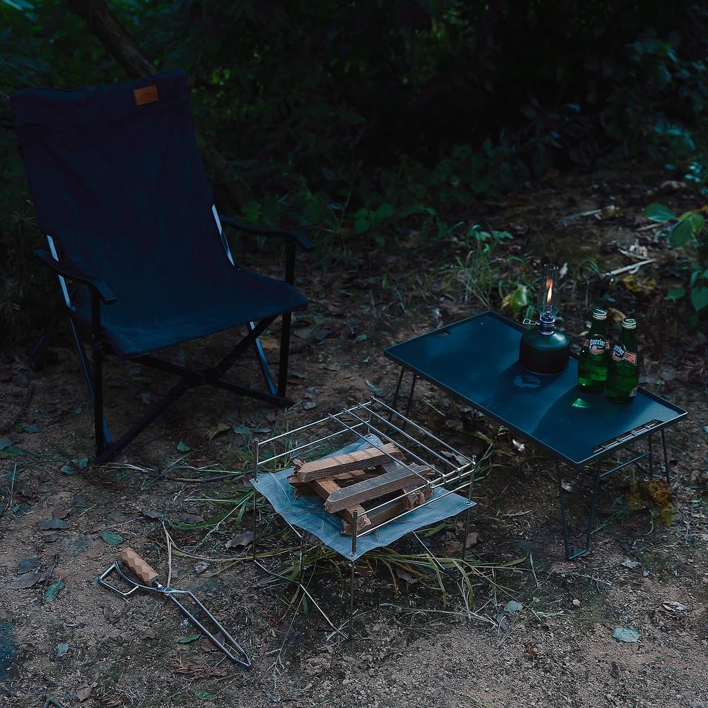 CAMPING MOON B4 Suport de foc de grătar Solo Suport de foc de tabără Solo Plasă de foc Tot din oțel inoxidabil 304 Cu carcasă de pânză SOLO-202
