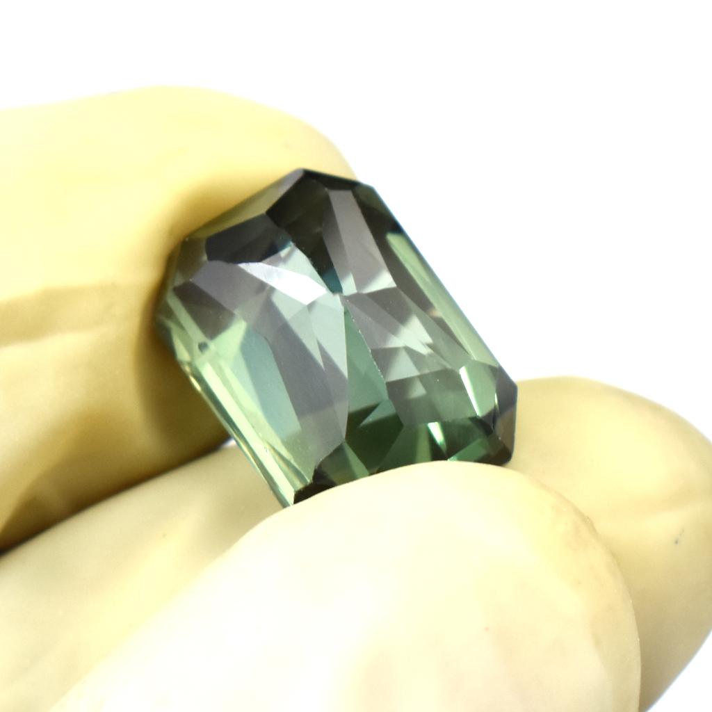Sapphire 10.35 Ct Natural Rare Emerald Cut Deep Green CERTIFIED Loose Gemstone SU-150